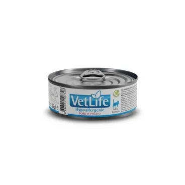 Racao Umida Vet Life Hypoallergenic para Gatos Adultos Pork -amp- Potato 1